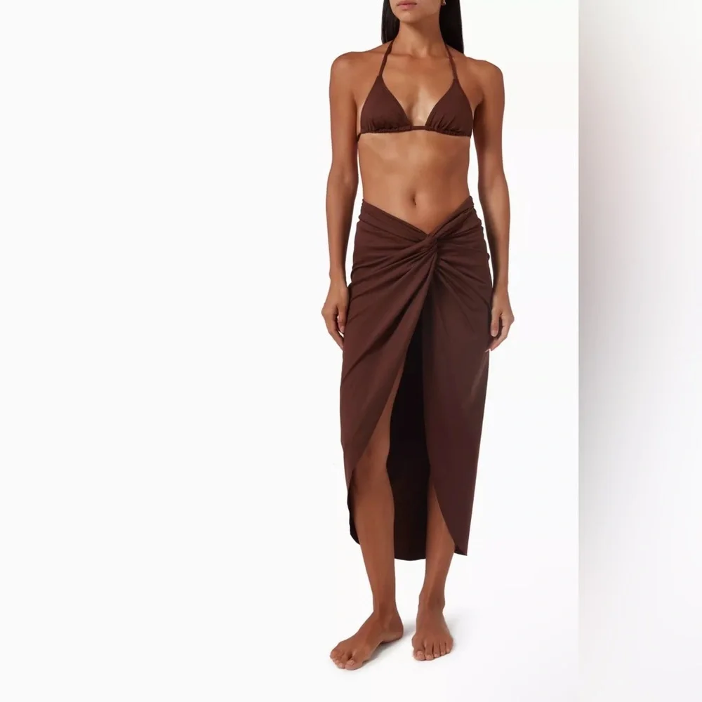 Skims Brown Surong Midi Skirt - Picture 1 of 7